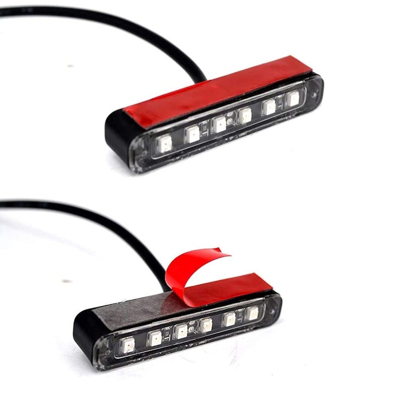 NBWDY Motorcycle Waterproof led License Plate Light with 3528 led taillight,license plate light license plate light assembly (Red, 6 LEDs) - Image 2